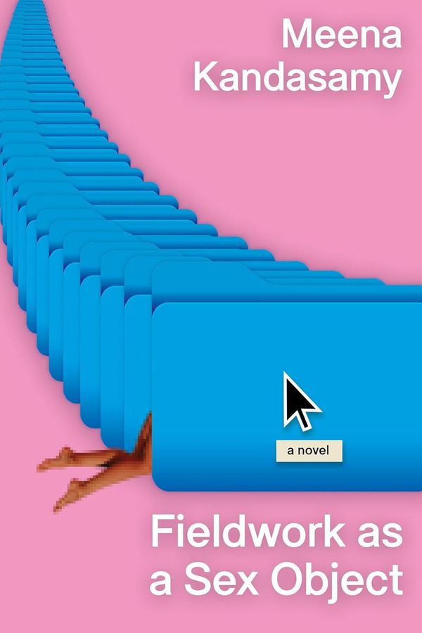 Fieldwork as a Sex Object, US cover: a trail of blue folders on pink